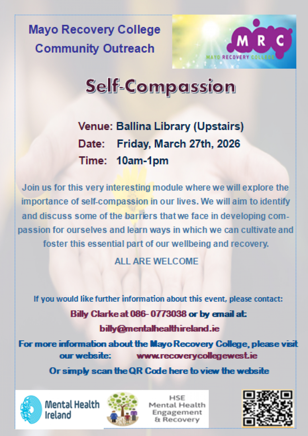 Mayo Recovery College: Community Outreach-Self Compassion