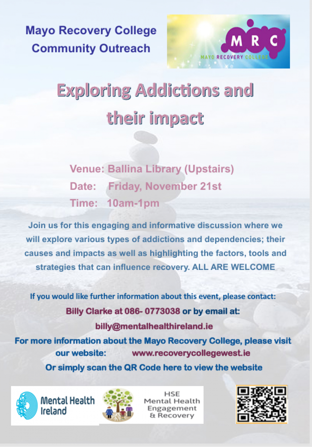 Mayo Recovery College &quot;Outreach Session&quot;-Exploring Addictions and their impact