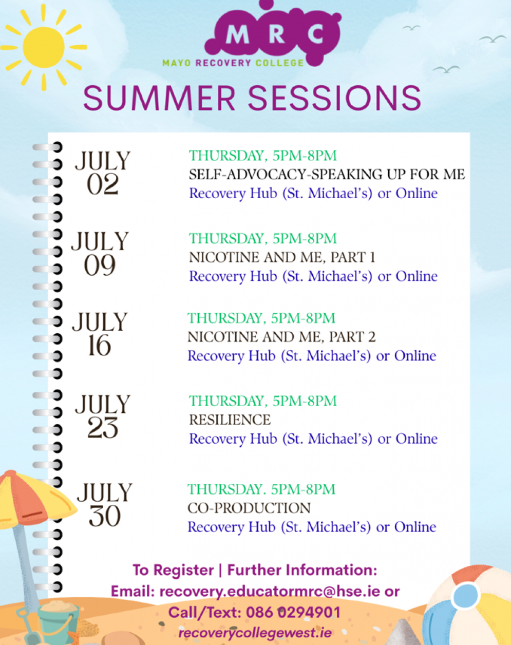 Mayo Recovery College: Summer Sessions 2026